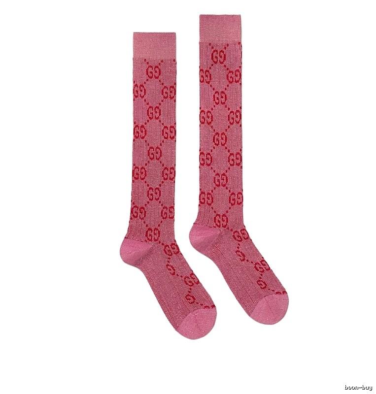 Gucci pink retro-style long socks