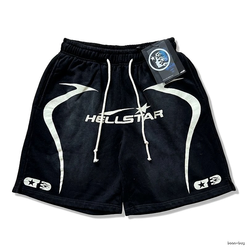 Hellstar dark-style black shorts
