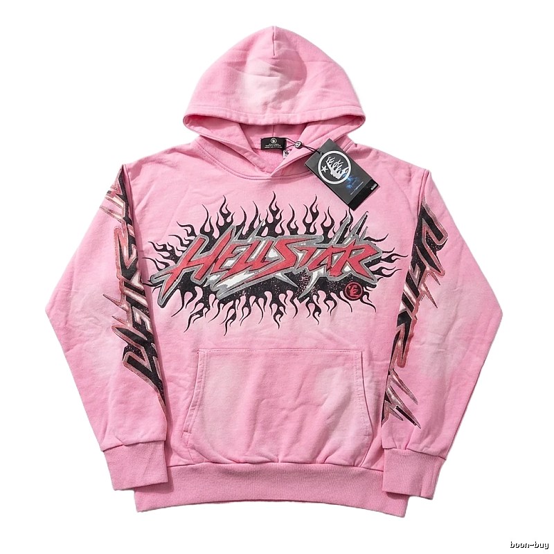 Hellstar Flame Trendy Cool Style Pink Sweatshirt