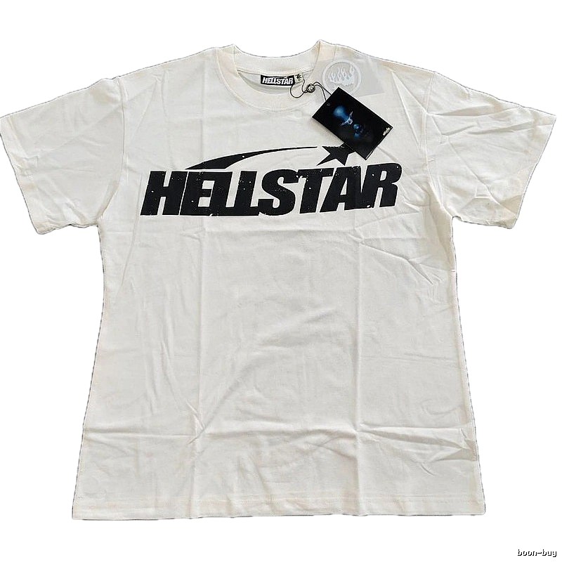 Hellstar Letter Print Street Style Off-white T-Shirt