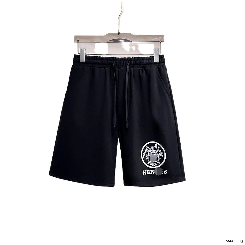 Hermès Logo Print Casual Style Black Shorts