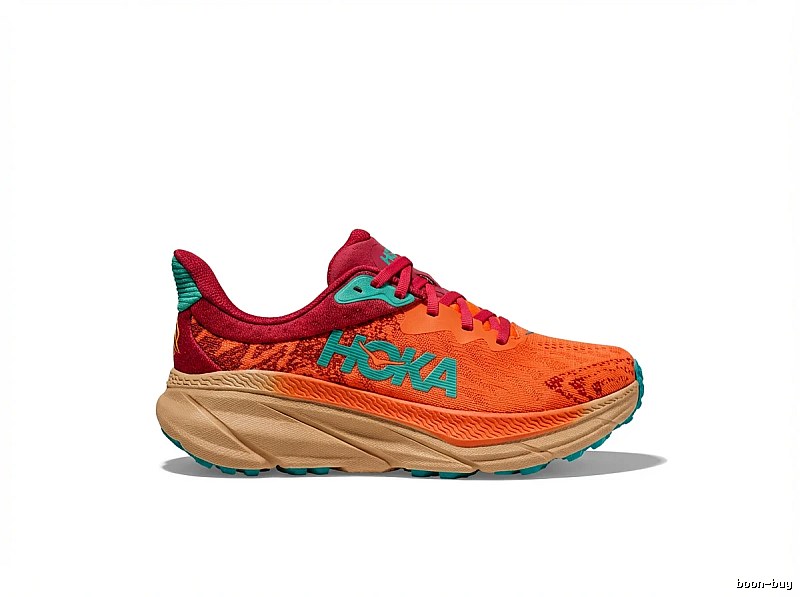 HOKA Trendy Orange-Pink Athletic Shoes