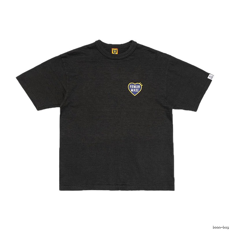 HUMAN MADE Heart Embroidered Japanese Streetwear Black T-Shirt