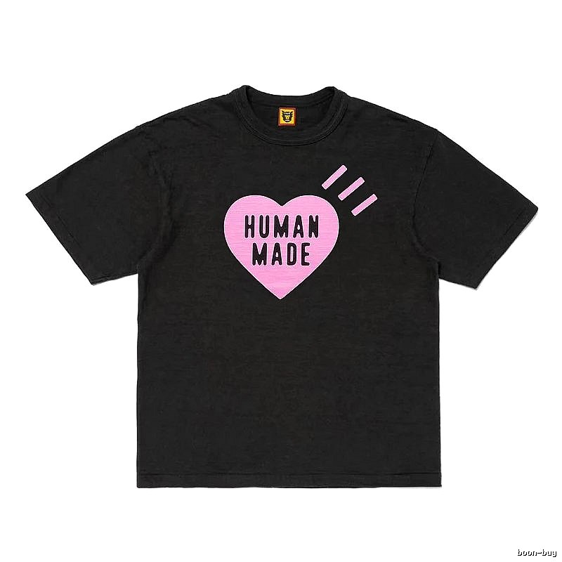 Human Made Streetwear Heart logo T-shirt Black Green Human with Logo Accent