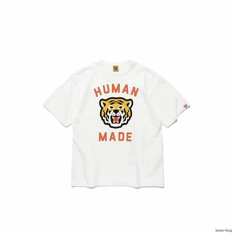HUMAN MADE Tiger Head Vintage Japanese Style White Short-sleeve T-shirt
