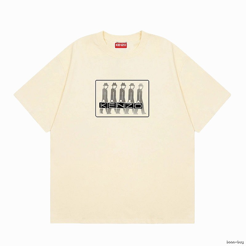 KENZO Character Print Casual Style Beige T-shirt