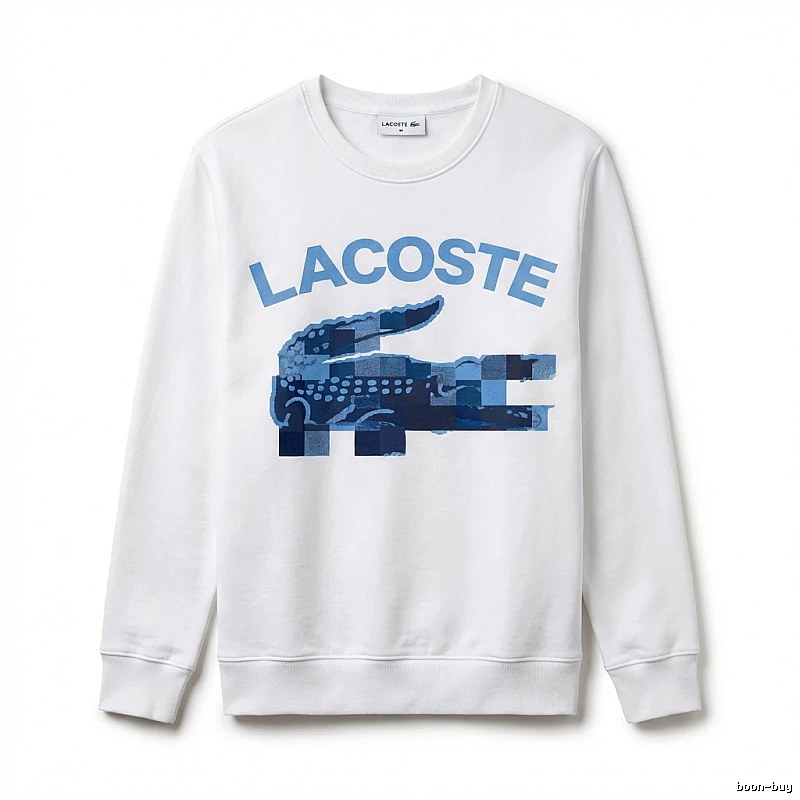 Lacoste Blue and White Contrast Fashion Sweatshirt