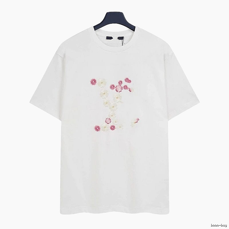Louis Vuitton Floral Embroidered Casual White T-Shirt