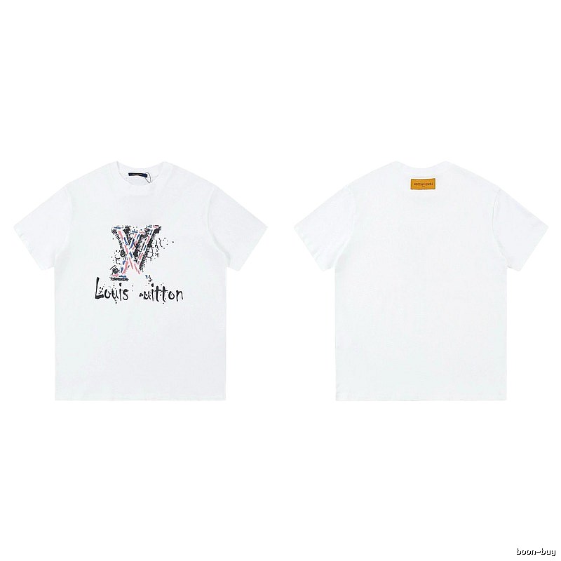 Louis Vuitton Graffiti Collection Street Style White T-shirt