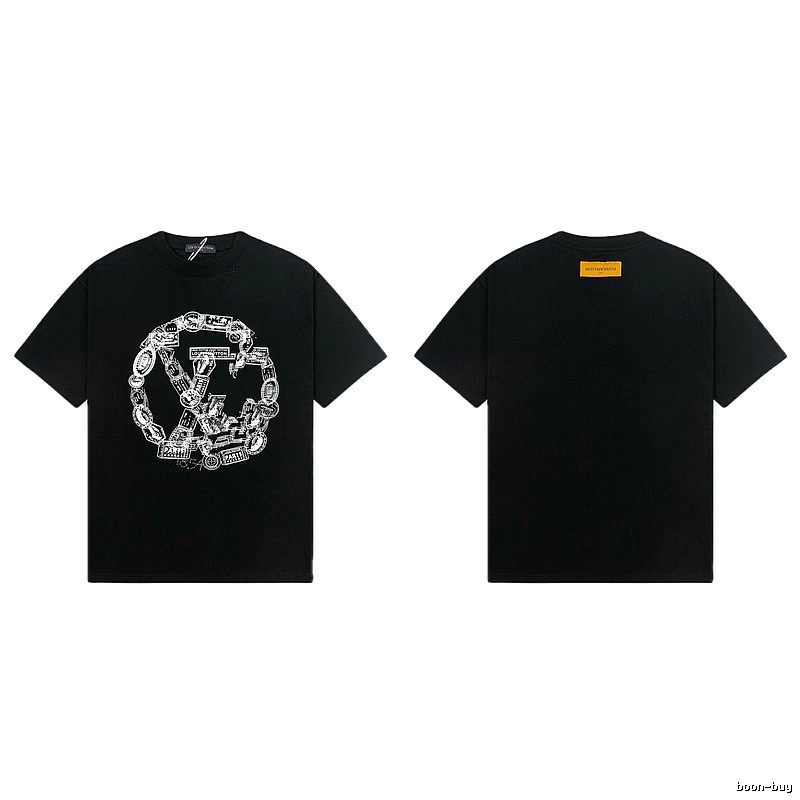 Louis Vuitton Printed Trendy Style Black Short-sleeve T-shirt