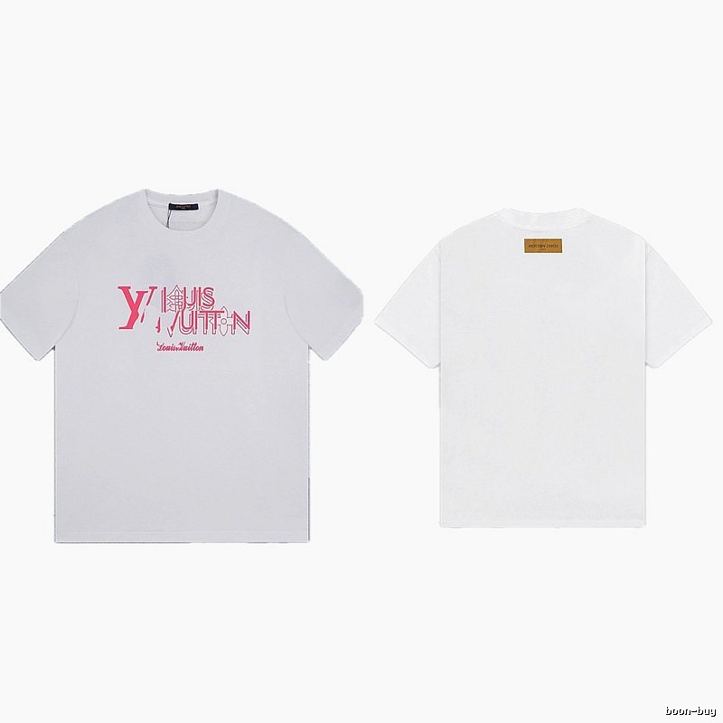 Louis Vuitton Trendy Misaligned Print White T-shirt