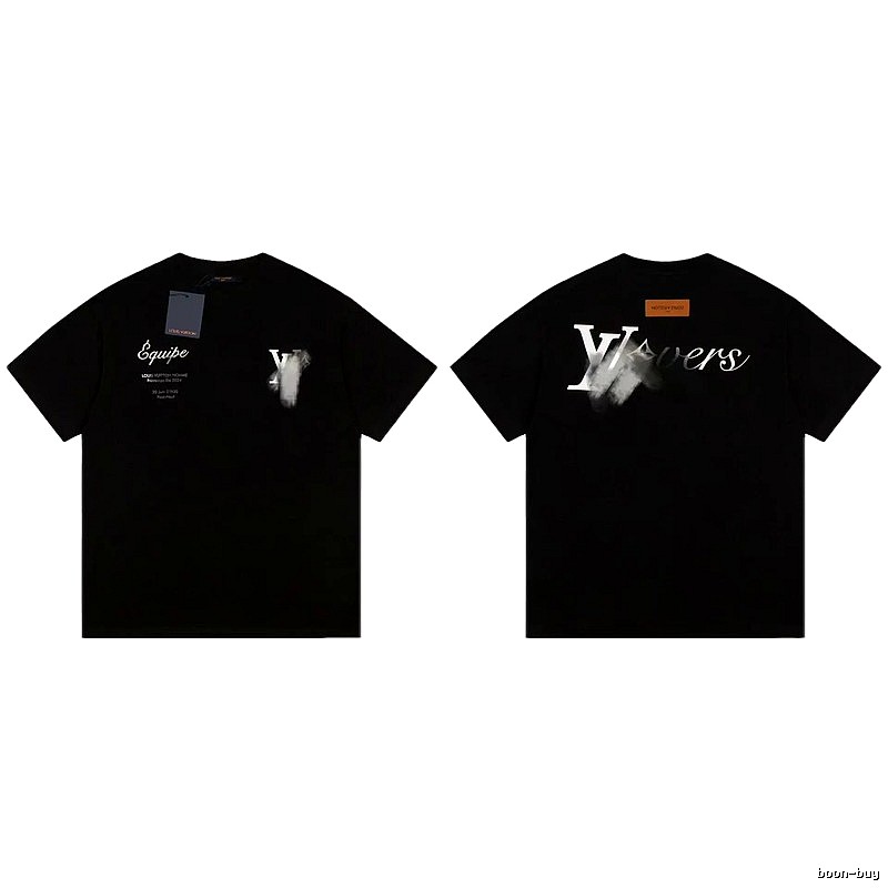 Louis Vuitton Trendy Printed Black Short-sleeve T-shirt