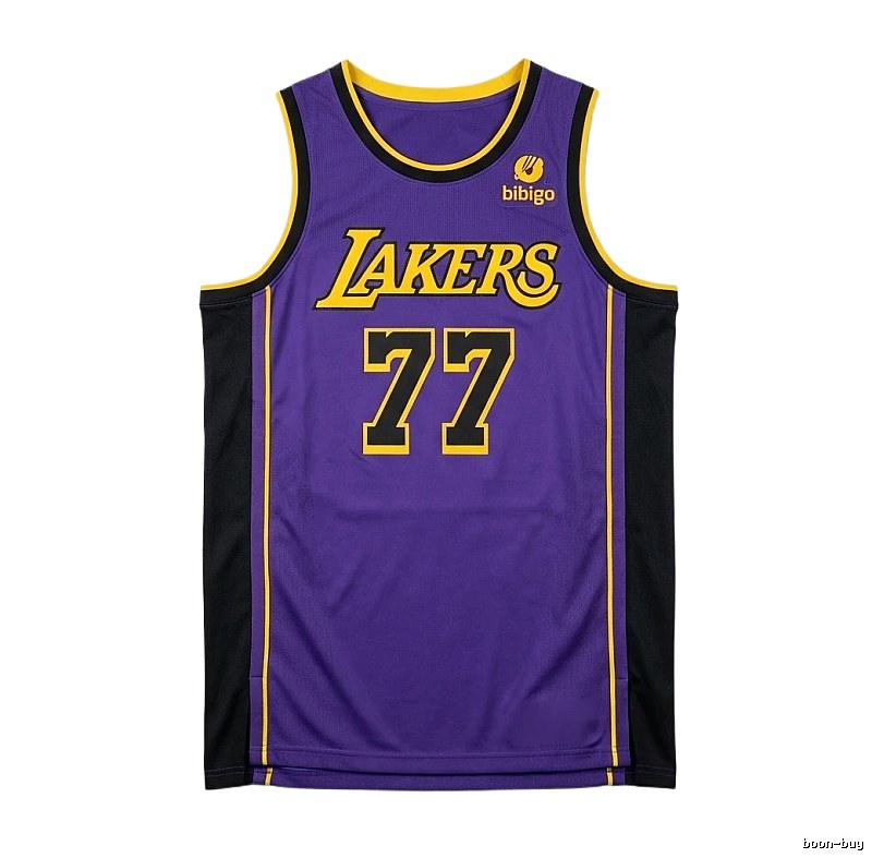 Luka Doni's purple basketball uniform of the Los Angeles Lakers.