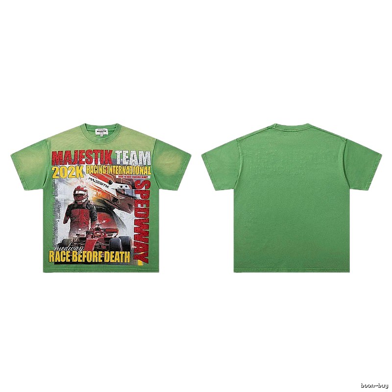 MAJESTIK Racing Series Vintage Style Green T-Shirt