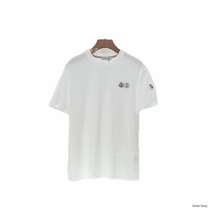Moncler Badge Casual Style White T-Shirt