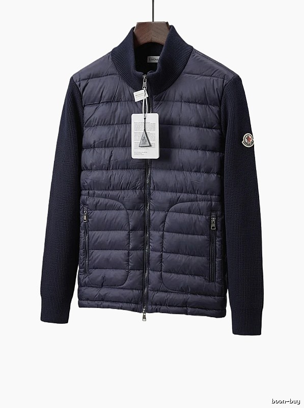 Moncler knitted spliced down jacket