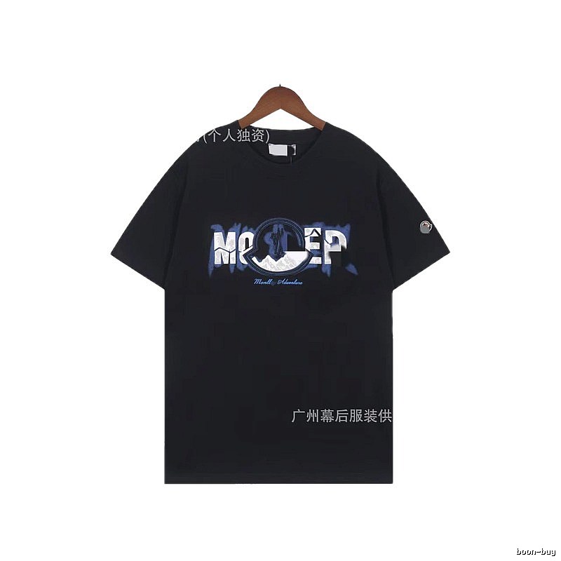 Moncler Letter Print Casual Black T-Shirt