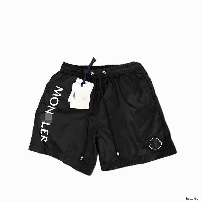 Moncler Letter Print Casual Style Black Shorts