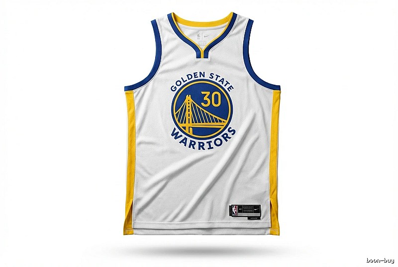 Nike Curry No.30 white, blue and yellow jersey