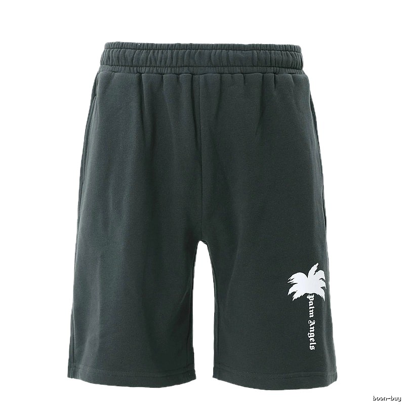 Palm Angels Palm Tree Style Dark Grey Shorts