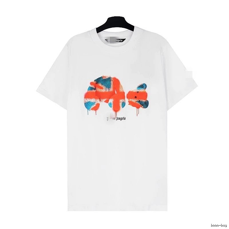 Palm Angels Travel Bear graphic T-shirt White Colorful Bear with Modern Look