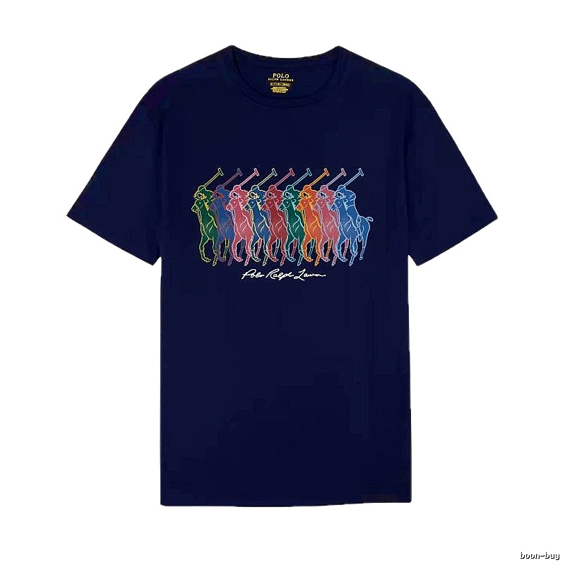 Ralph Lauren colorful retro-style royal blue T-shirt