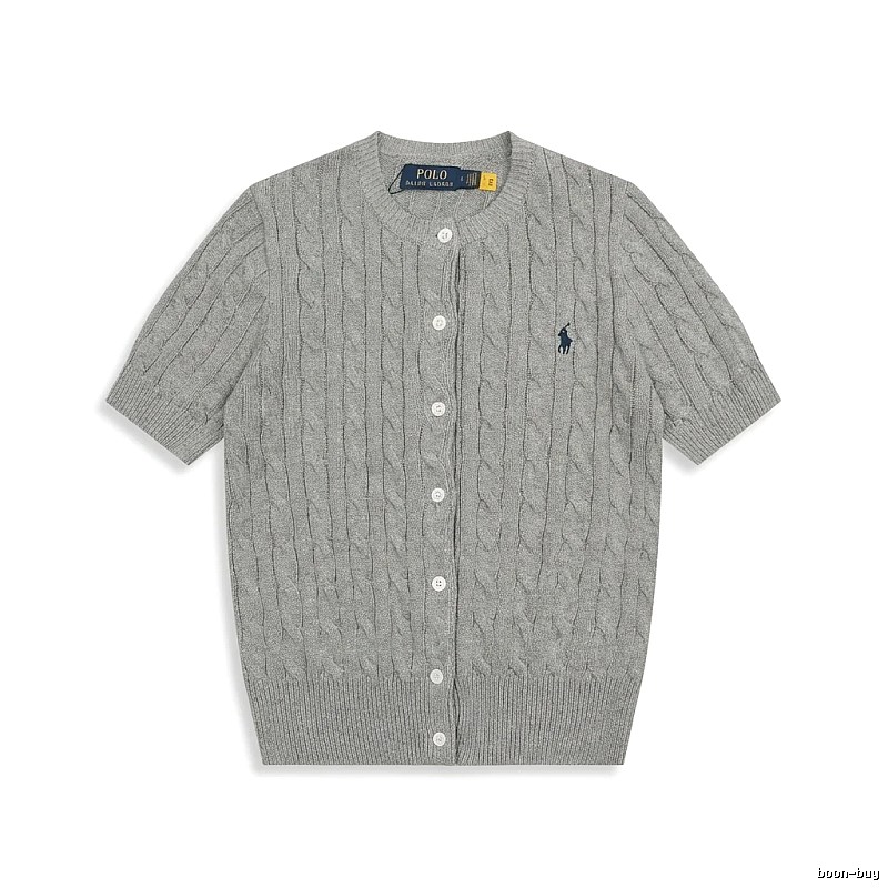 Ralph Lauren knitted retro-style grey cardigan