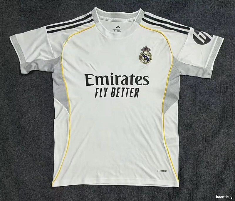 Real Madrid Classic Home soccer jersey White Football Gold for Daily Styling