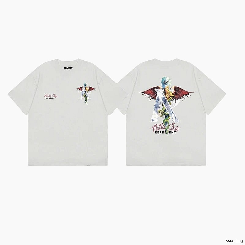 Represent Co-branded Vintage High Street Off-white Printed T-Shirt