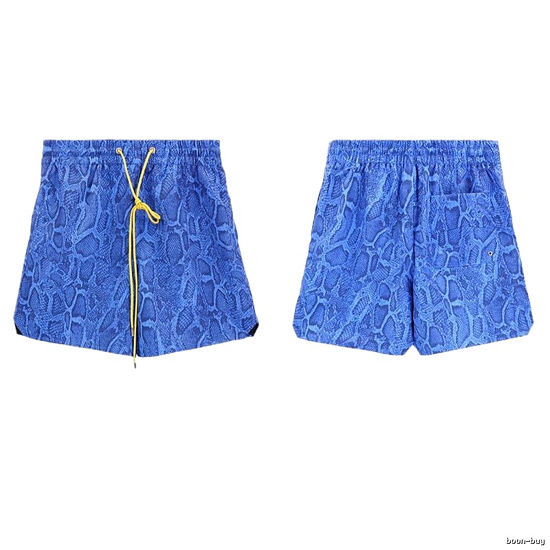 RHUDE Snake Print Streetwear Blue Shorts