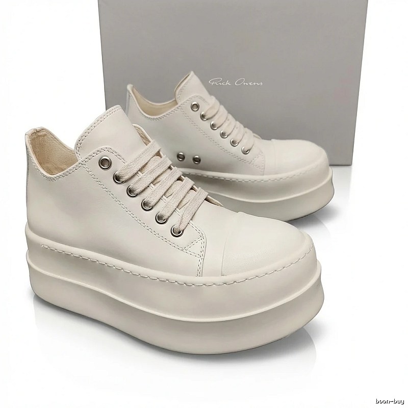 Rick Owens thick-soled minimalist white shoes