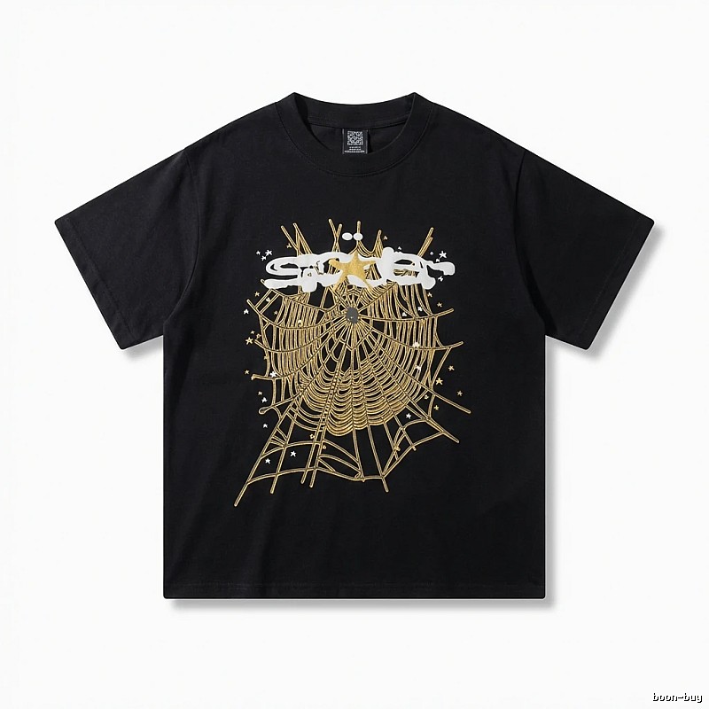 Sp5der Cobweb Print Black T-shirt
