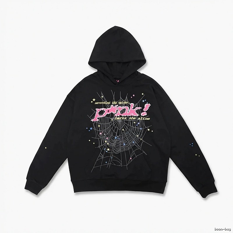 Sp5der Starry Web Style Black Hoodie