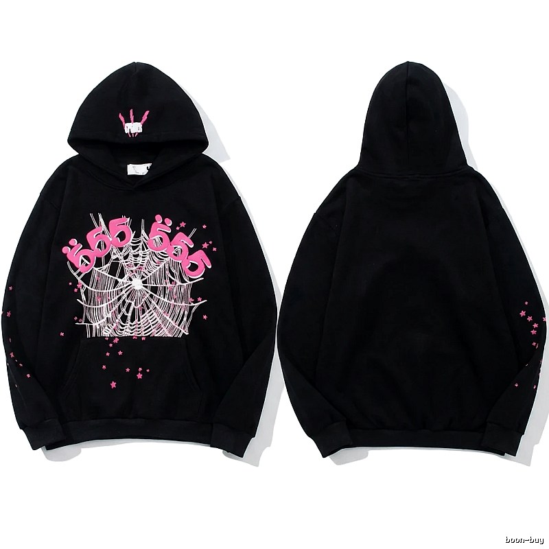 Sp5der Trendy Black Hoodie