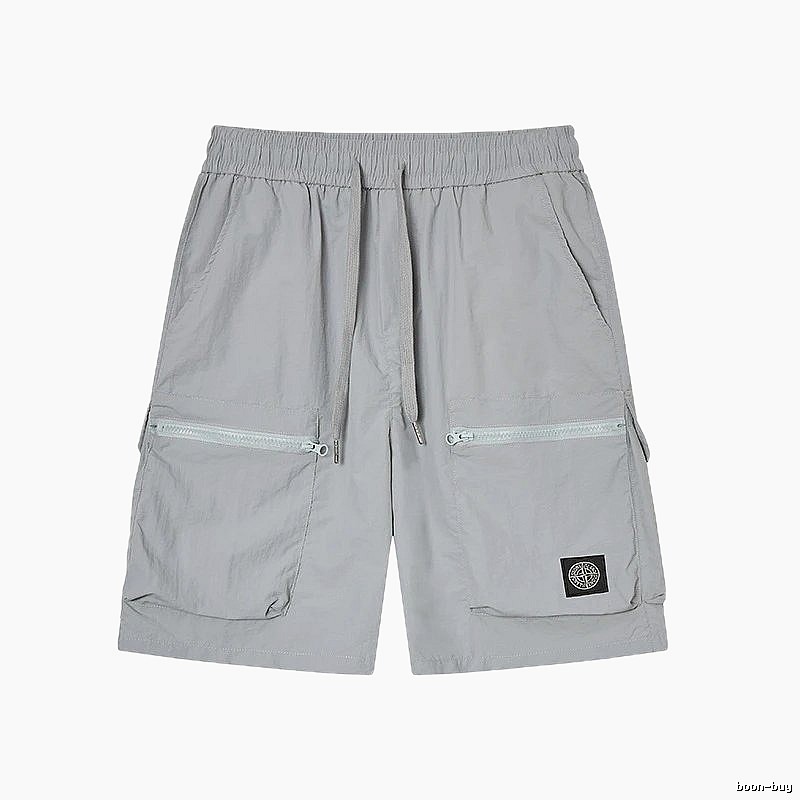 Stone Island Badge Street Style Light Grey Cargo Shorts
