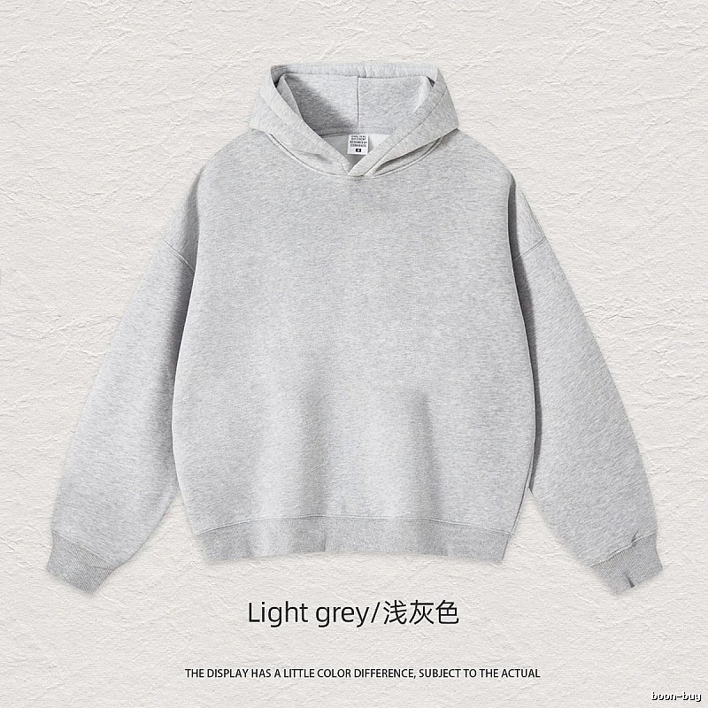 Streetwear Blank pullover hoodie Black Minimal A with Logo Accent