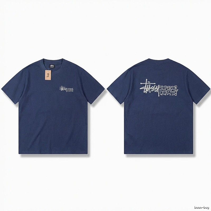 Stussy basic casual dark blue T-shirt