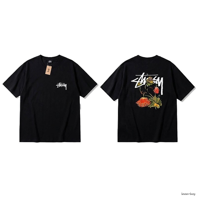 Stussy Floral Style Black T-shirt