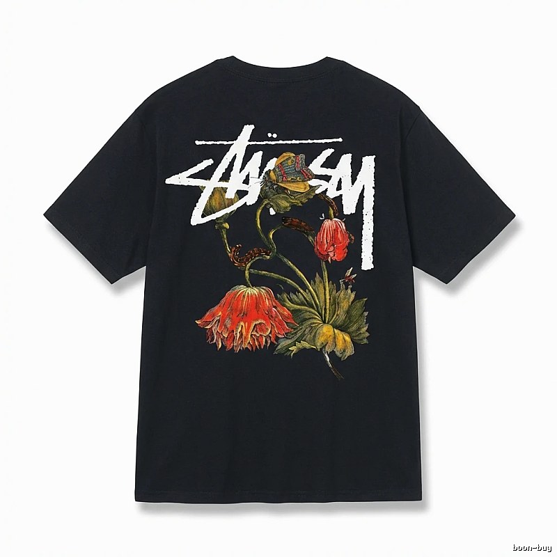 Stussy Floral Style Black T-shirt