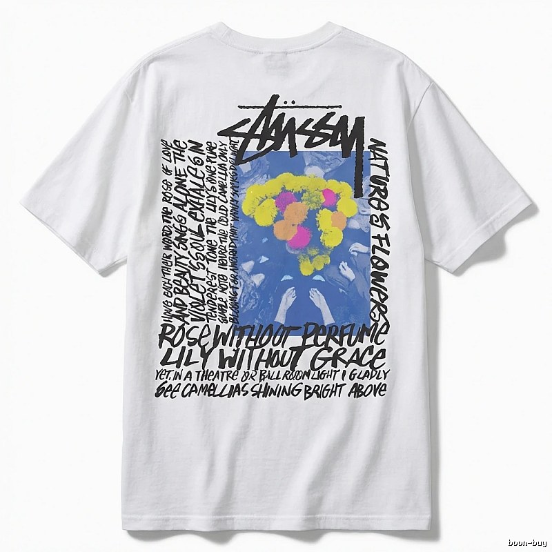 Stussy graffiti-style white T-shirt
