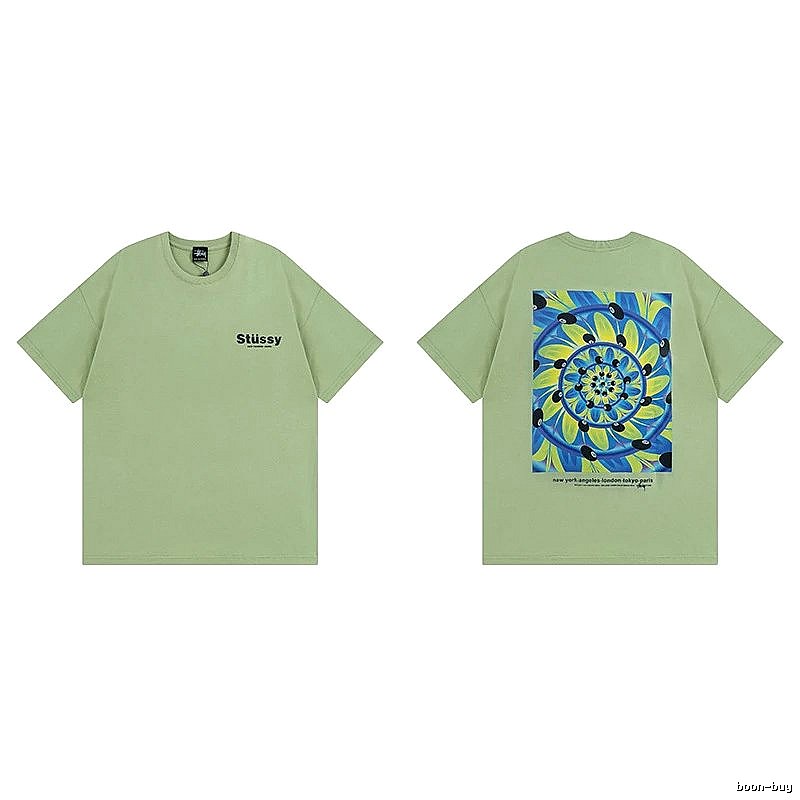 Stussy Green Spider Graphic T-Shirt Outdoor Days Logo