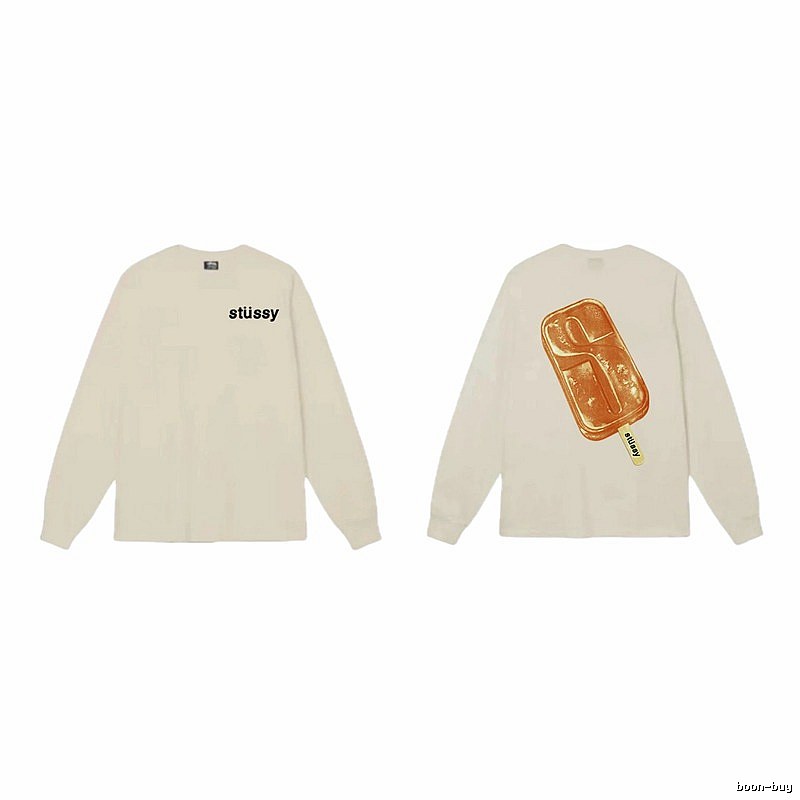 Stussy Ice Cream Style Off-White Long-Sleeve Shirt