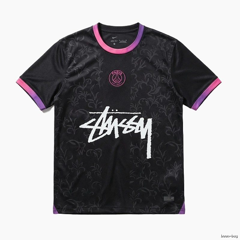 Stussy Paris Co-branded Style Black T-shirt