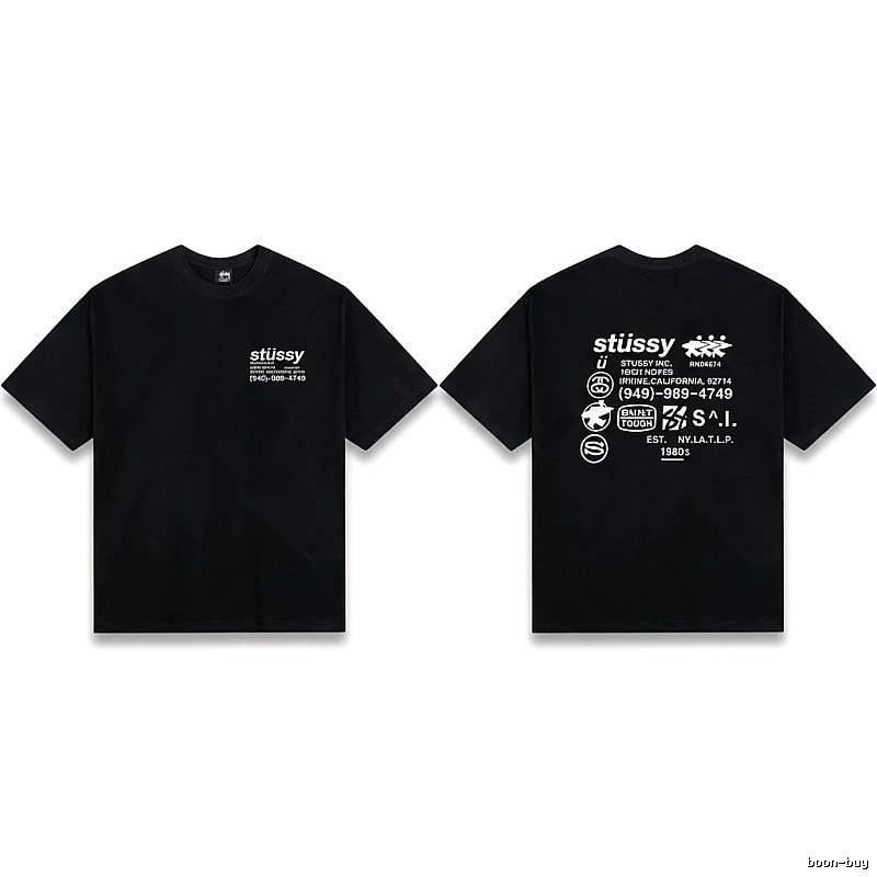 Stussy retro-style black T-shirt