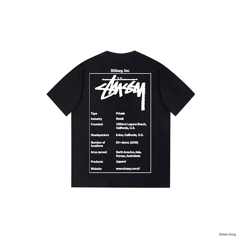 Stussy Travel Graphic T-shirt Black White Stussy with Modern Look