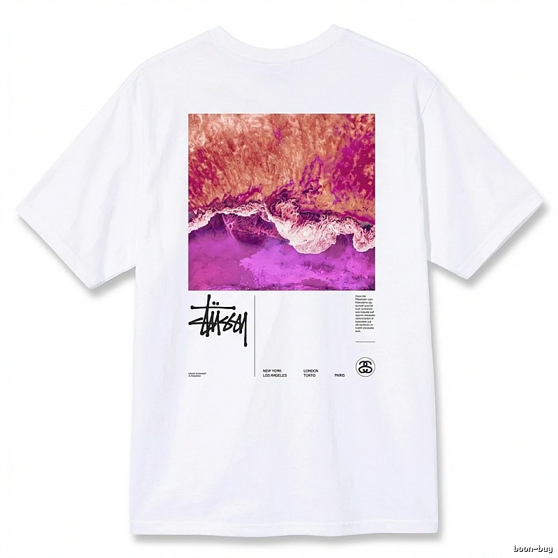 Stussy wave - printed white T - shirt