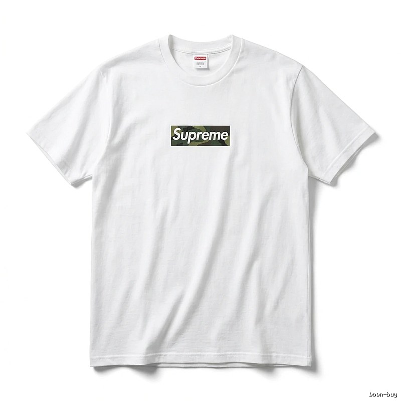 Supreme Camouflage Simple White T-shirt