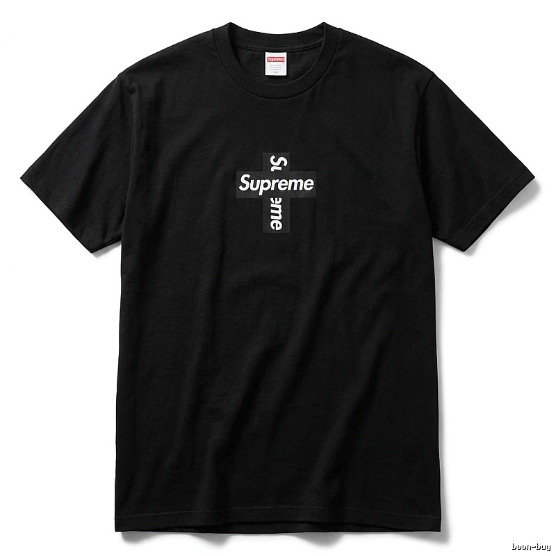 Supreme Cross Trendy brand Black T-shirt