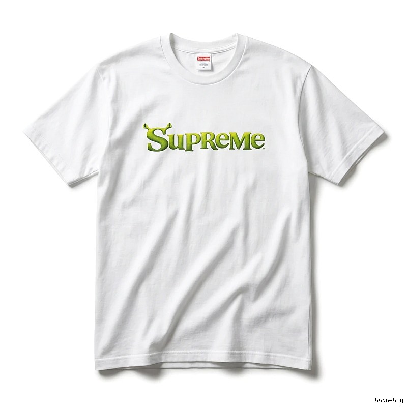 Supreme-printed trendy and cool white T-shirt