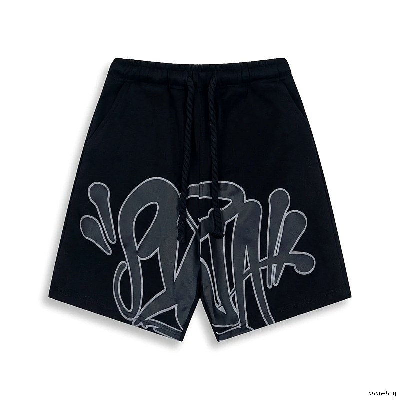 SynaWorld Graffiti-style Black Shorts